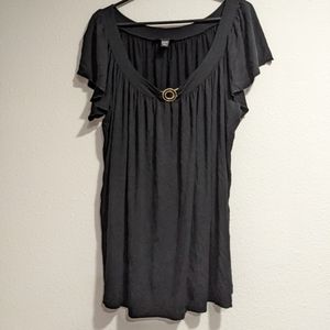 Spense Woman Black Blouse, Women's 1X